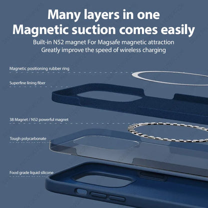 Magsafe Liquid Silicone Magnetic Case For iPhone 16