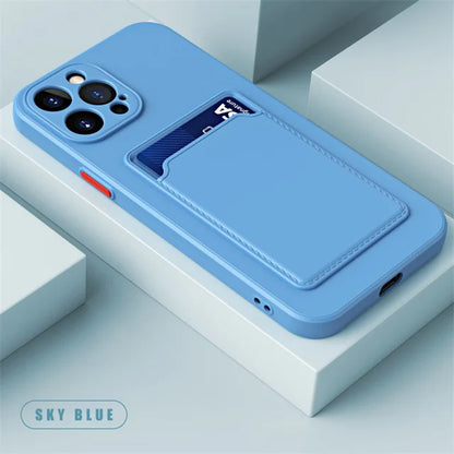 Luxury Soft Silicone Wallet Case for iPhone